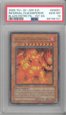 PSA 10 - Yu-Gi-Oh Card - SD3-EN001 - INFERNAL FLAME EMPEROR (ultra) - GEM MINT-image