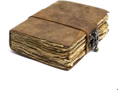 Handmade Vintage Leather Journal Notebook Bound Writing Diary Deckle Edge Books,-image