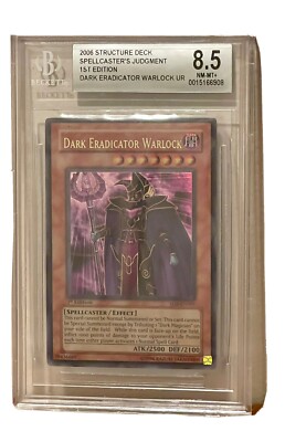 Yu-Gi-Oh! 2006 Dark Eradicator Warlock, SD6-EN001, 1ST EDITION UR BGS 8.5 NM-MT+-image