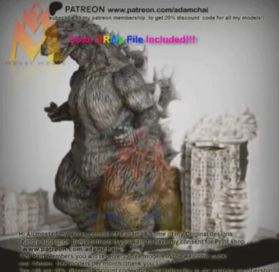 Godzilla Classic 3D Figure Painted or Unpainted-image