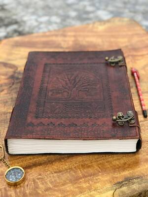 Tree of Life Leather Bound Journal Vintage Leather Journal Drawing Sketching-image