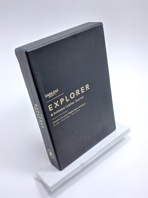 Endless Explorer Refillable Leather Journal (Blue, 64 Pages) - Leather-bound-image