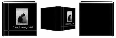 Pioneer Photo Albums Embroidered Live, Laugh, Love Black Sewn Leatherette 1 -image