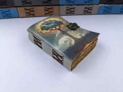 Vintage Leather bound Journal Antique Handmade Paper Notebook Diary Sketchbook-image