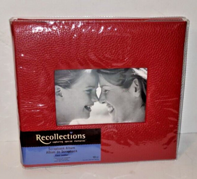 Recollections 8 x 8 Scrapbook Faux Leather Post Bound Red Front Picture Frame-image