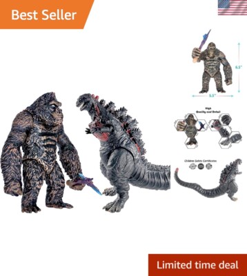 Set of 2 Shin Godzilla vs King Kong Action Figures Vinyl Movie Series Toy-image