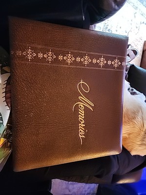 Vintage Large Brown Leather Bound 