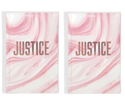 Justice Hard Cover Journal 96 Lined Sheets & Sticker Sheet 5 In x  7 In Lot 2-image