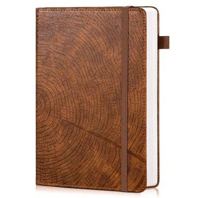 CAGIE Lined Journal for Men Women, Tree Growth Ring Leather Bound Journal Not...-image