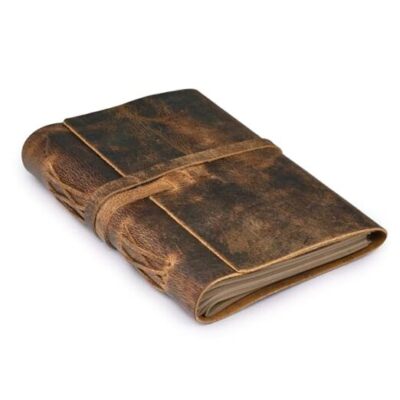  Leather Bound Journal Writing 6 inches X 4 inches(A6) Cappuccino Brown-image