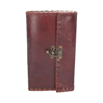 LEATHERBOUND JOURNAL WITH BRASS LOCK, 14 X 23CM (D1018)-image