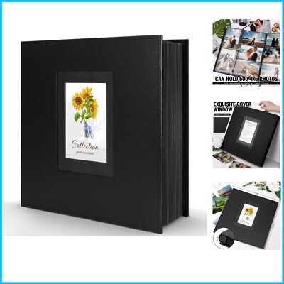 Photo Album 4x6 600 Photos, Leather Cover Extra Large Capacity Holds 600 Horizon-image