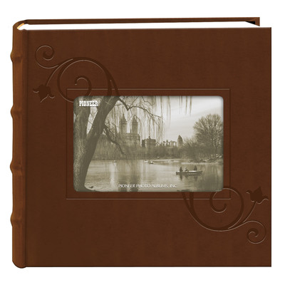 Pioneer Embossed Floral Frame Leatherette Cover Photo Album, Brown (4