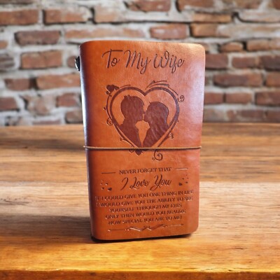 To My Wife Leather Journal Notebook Creadit Card Coupon Holder 8