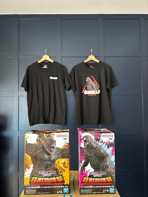 Godzilla vs King Kong figures + Godzilla T-shirts - ALL BRAND NEW AND OFFICIAL-image
