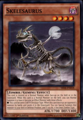 2017 Yu Gi Oh Dinosmashers Fury Structure Deck #SR04EN018 Skelesaurus C-image