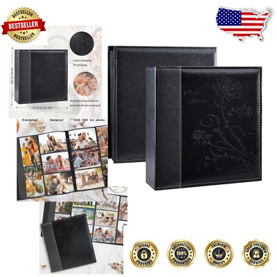 Elegant Leather Cover Photo Album for 1000 4x6 Pictures - Perfect for Weddings-image