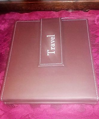 Tech Accessory Photo Album Brown Leather Hardcover Self Adhesive Bound Strap -image