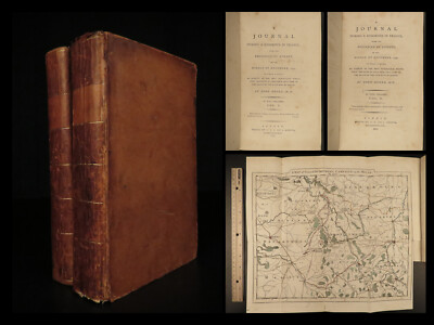 1793 French Revolution 1ed John Moore Journal of Paris Louis XIV + Color MAP 2v-image