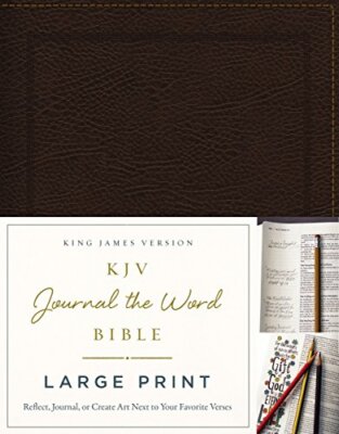 KJV Journal the Word Bible Large Print Bonded Leather Brown Red Letter-image