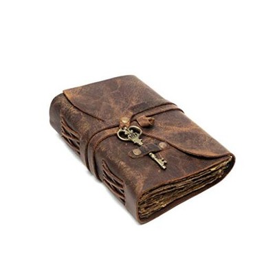 Vintage Leather Journal - Antique Handmade Deckle Edge 9