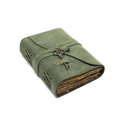 Vintage Leather Journal - Antique Handmade Deckle Edge 7.5