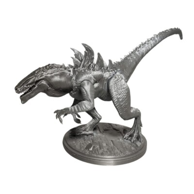 Godzilla movie 1998  7 inch height printed in silver color DIY Coleccionable-image