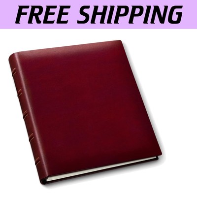 Elegant 60-Page 3 Ring Photo Album - Fits 5x7 & 8x10 - Acadia Burgundy Leather-image
