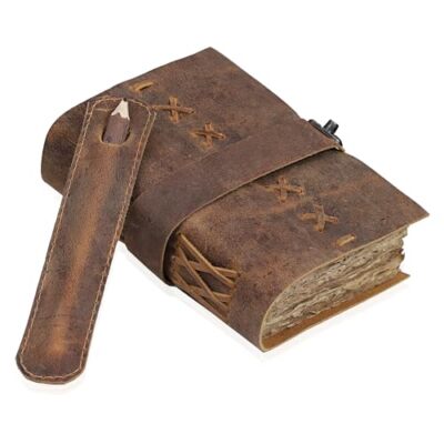 Leather Bound Vintage Journal for Women & Men 6 inches x 4 inches Vintage Brown-image