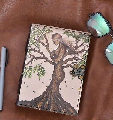 Handmade Rustic Leather Journal Notebook Bound Writing Diary Sketch Deckle Book-image