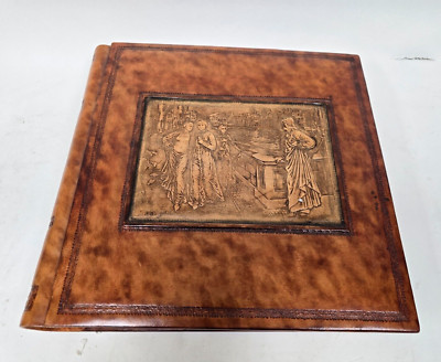 Large Photo Album Classic Design Genuine Leather Handcrafted Italy Free Shipping-image