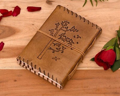 Handmade Leather Bound Daily Notepad Diary Writing Notes US-image