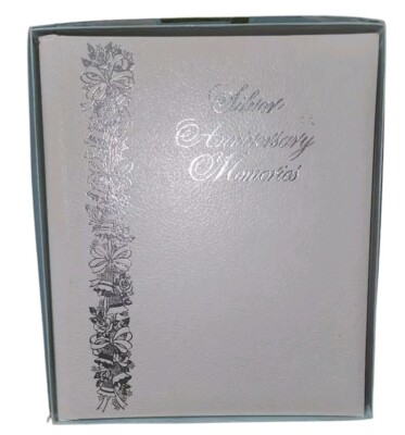 Treasured Memory Books Vintage Silver Anniversary Memories Album In Original Box-image