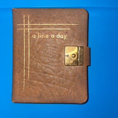 ANTIQUE BROWN LEATHER-BOUND DIARY JOURNAL BOOK Blank Pages*-image