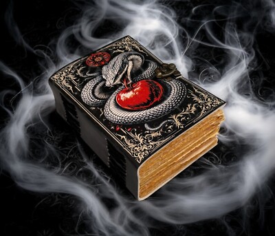 400 Page Large Snake Vintage Handmade leather Journal Grimoire Fat journal Blank-image