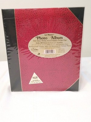 Pioneer Le Memo PHOTO Album Holds 200 Photos New Old Stock RED & BLACK -image