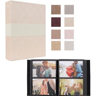 Small Leather Photo Album 200 Capacity 4x6 Pictures Perfect for Travel Wedding-image