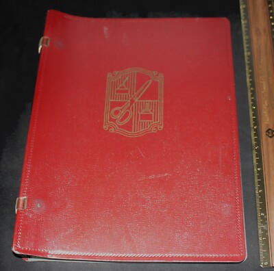 Webway 12x9 Scrapbook Album Burgandy Leather Bound Vintage New Old Stock No. 220-image