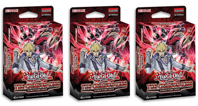 3x YUGIOH 1ST ED THE CRIMSON KING  STRUCTURE DECK FACTORY SEALED/NEW-image