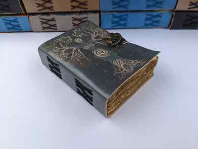 Vintage Leather bound Journal Antique Handmade Paper Notebook Diary Sketchbook-image