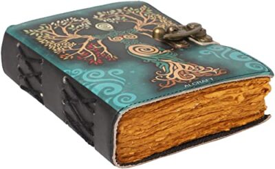 Blank Spell Book Of Shadows Journal With Lock Clasp Antique Handmade Deckle Edge-image