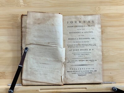 1793 A Journal During Residence in France By John Moore - Volume One ONLY-image