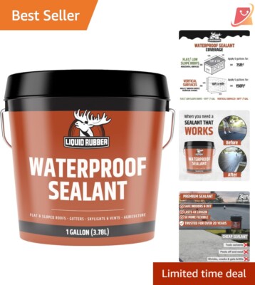 Waterproof Sealant Polymer 1 Gallon Leak Repair Coating for Roofs Foundations-image