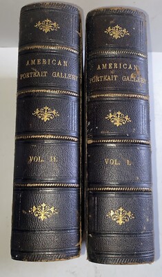 1877 Antique The American Portrait Gallery Vol. 1 & 2 Steel Plate Illustrations-image