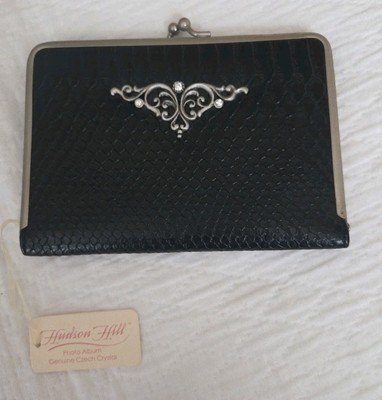 Photo Album HUDSON HILL in a Black Leather Case with Genuine Czech Crystal-image