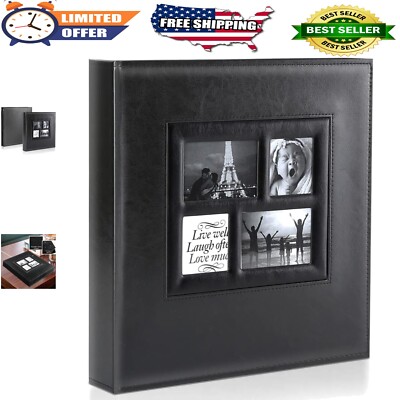 Extra Large 500 Pockets Leather Photo Album - Wedding Family Memories, Holds ...-image