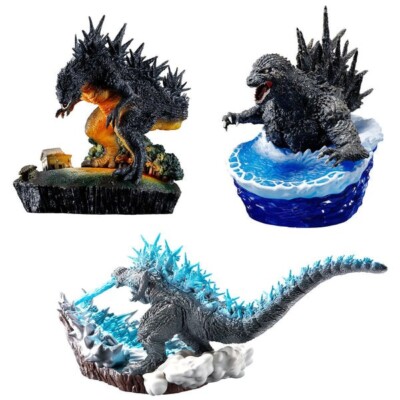Megahouse Petitrama EX Godzilla 0 To Minis One 3 Figure Set-image