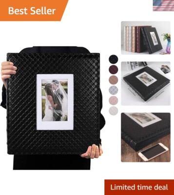 Classic 4x6 Photo Album in Durable Black Leather - Keeps Your Memories Alive-image