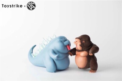 【In-Stock】 Godzilla Ziboo VS Kingboo Kong Cute GK Statue Toy Strike Pop Jay Blue-image