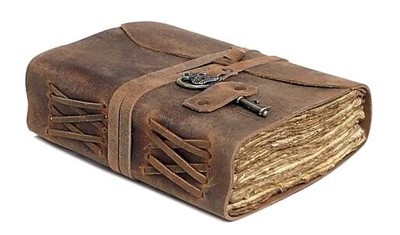  Vintage Leather Journal - Antique Handmade Leather Bound journal 5 by 7 inch-image